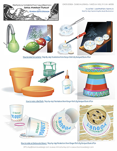 step-by-step illustrations for children's craft book